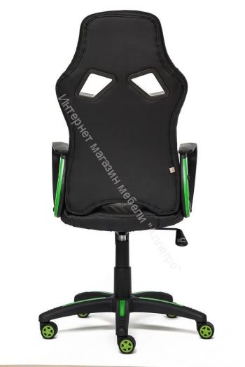 Кресло RUNNER кож/зам/ткань, черный/зеленый, 36-6/26/12