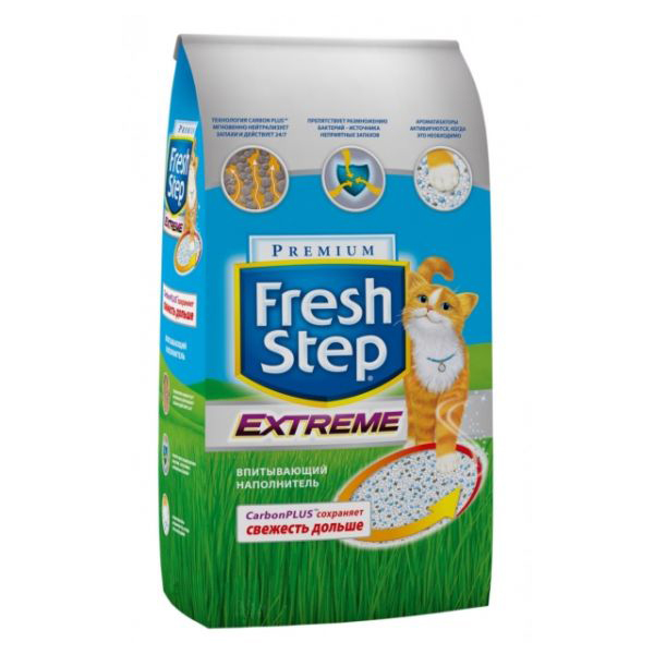 Наполнитель для кошек Fresh Step Extreme Тройная защита 15.87кг