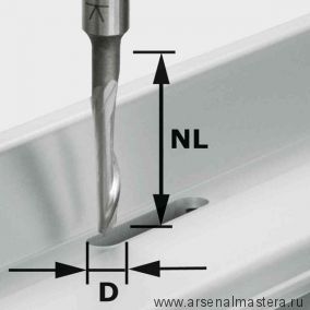 Фреза FESTOOL для обработки алюминиевых сплавов HS S8 D5/NL23 491036