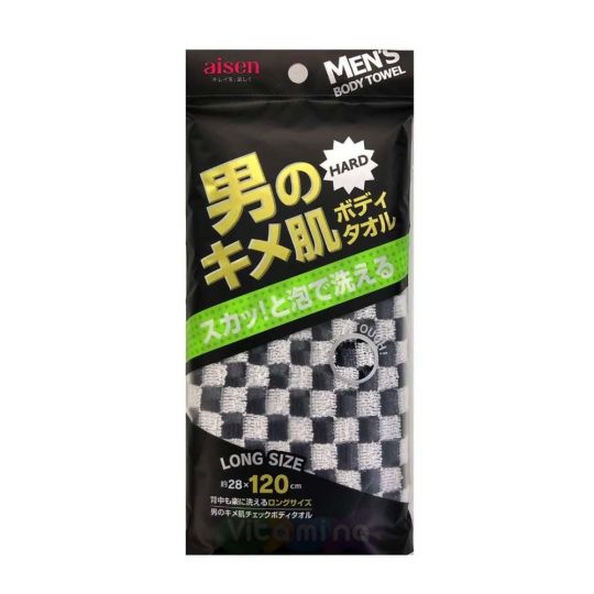 AISEN Массажная мочалка для тела (жёсткая) Men's texture skin check body towel