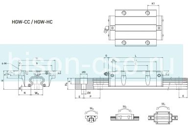 Блок Hiwin HGW20HCZ0C (Тайвань)