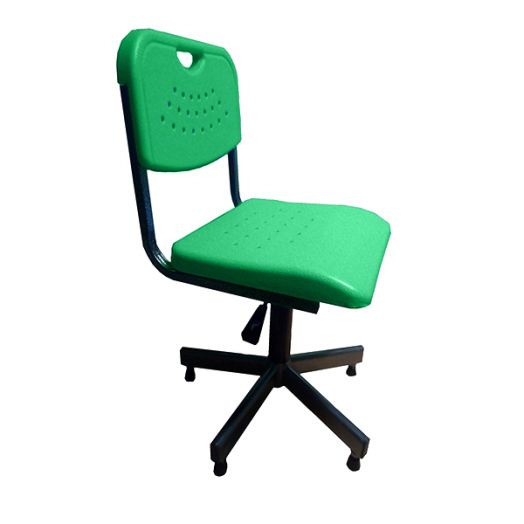 ЛСОШ-32-2 Стул ученический регулируемый на Газовом Лифте (Антивандальный Двухслойный Дышащий зеленый пластик)