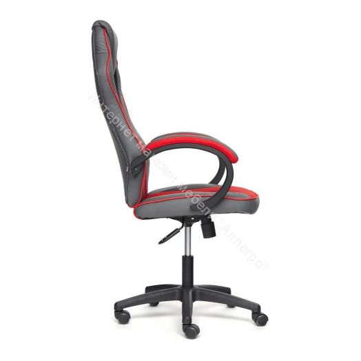 Кресло RACER GT new кож/зам/ткань, металлик/красный, 36/08