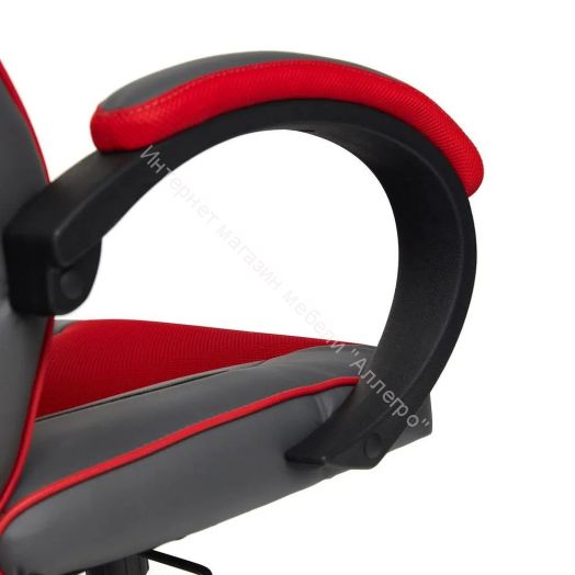 Кресло RACER GT new кож/зам/ткань, металлик/красный, 36/08
