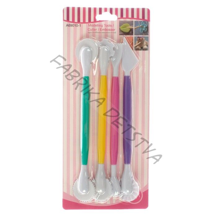 Набор инструментов 4 штуки для лепки из глины, пластилина, пластики