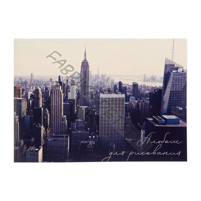 Альбом для рисования А4, 40 листов на склейке "Пейзаж 2", обложка мелованный картон, блок 100 г/м2