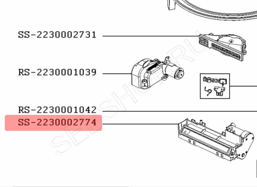 Двигатель с приводом в сборе основной щётки робота-пылесоса TEFAL EXPLORER SERIE 50. Артикул SS-2230002774.