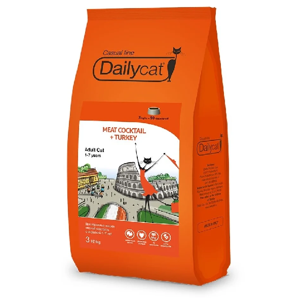 Сухой корм для кошек DailyCat Casual Line Meat Cocktail Turkey с индейкой 3 кг
