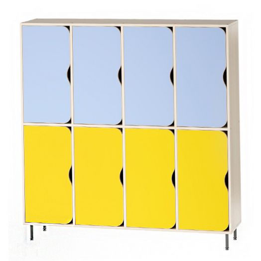 РСН-018 Шкаф детский двухярусный 8 секций (Цветные фасады)
