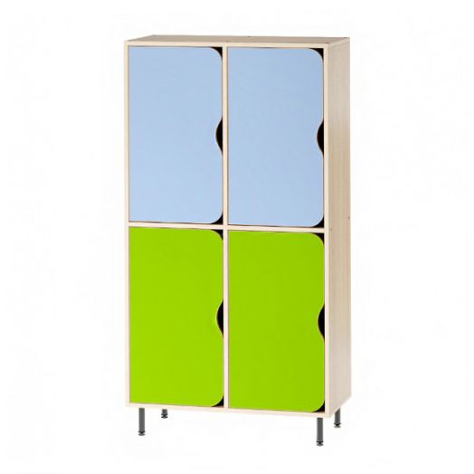 РСН-020 Шкаф детский двухярусный 4 секции (Цветные фасады)