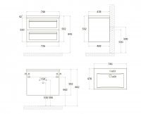 Подвесная тумба Art&Max PLATINO под мебельную раковину AM-Platino-750-2C-SO 75х47 схема 15