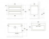 Подвесная тумба для раковины Art&Max PLATINO AM-Platino-900-2C-SO 90х48 схема 3