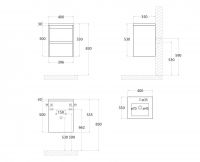 Подвесная тумба для раковины Art&Max FAMILY Family-400-2C-SO 40х35 схема 6