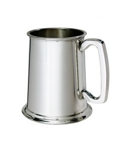 Английский классический зеркальный танкард Стандарт. Plain Standard 1 pint Pewter Tankard