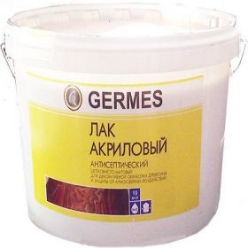 Лак Акриловый по Дереву Germes 5л Антисептический без Запаха для Внутренних и Наружных Работ / Гермес