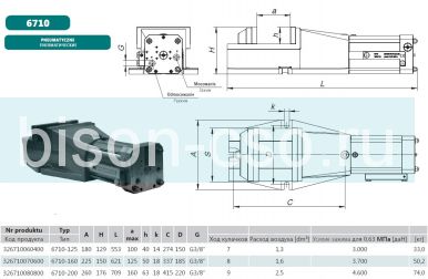Станочные тиски 6710-200 Bison-Bial Польша пневматические. Станочные тиски 6710-200 Bison-Bial Польша пневматические.