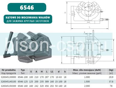 Тиски станочные для зажима круглых заготовок 6546-160 Bison-Bial (Польша) Тиски станочные для зажима круглых заготовок 6546-160 Bison-Bial (Польша)
