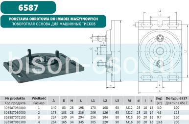 Поворотное основание  6587-3 для  тисков 6517-160