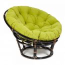 Кресло "PAPASAN" 23/01 W с подушкой, Antique brown (античный черно-коричневый), флок Олива, 23