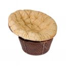 Кресло 23/01 "ANDREA" с подушкой Pecan Washed (античн. орех), Ткань рубчик, цвет кремовый