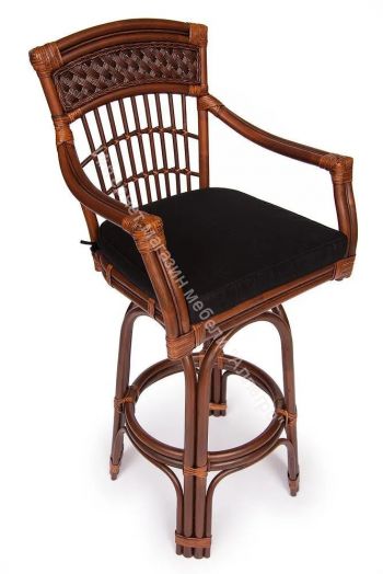 Барный стул Andrea Pecan Washed (античн. орех), Ткань рубчик, цвет кремовый