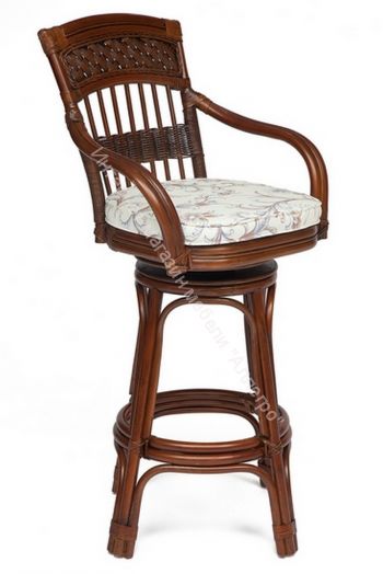 Барный стул Andrea Pecan Washed (античн. орех), Ткань рубчик, цвет кремовый