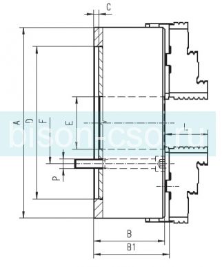 Патрон Bison-Bial токарный Польша  тип 3505-2000 со сборными кулачками