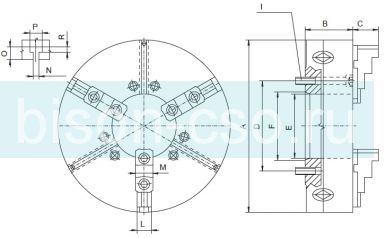 Токарный патрон BISON-BIAL 3515-16"-6-4,0" HD для обработки труб