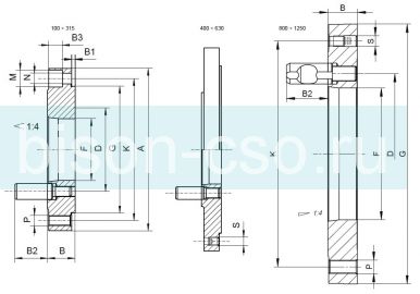 Переходной фланец 200 мм конус 3  8240-200-3-X Bison-Bial Польша