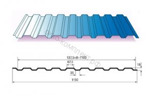 Профнастил МП-20 (0,45мм) 1,15*2,5 м