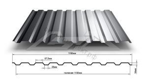 Профнастил МП-20 (0,45мм) 1,15*2м