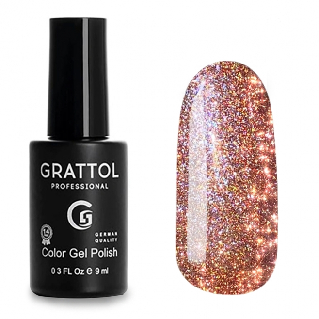 ГЕЛЬ-ЛАК СВЕТООТРАЖАЮЩИЙ GRATTOL COLOR GEL POLISH BRIGHT CRISTAL 05, 9 МЛ