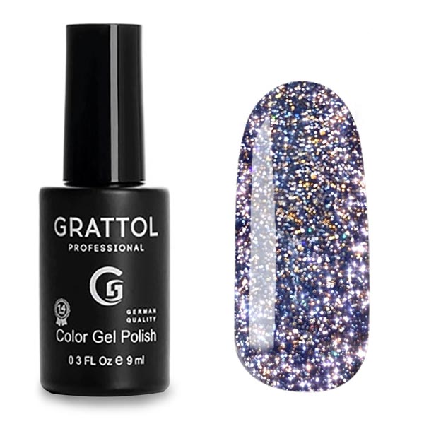 ГЕЛЬ-ЛАК СВЕТООТРАЖАЮЩИЙ GRATTOL COLOR GEL POLISH BRIGHT STAR 08, 9 МЛ