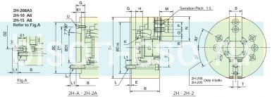 Патрон токарный Autogrip 2H-208  2-х кулачковый механизированный с большим сквозным отверстием