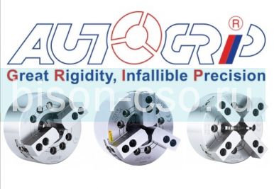 Патрон токарный Autogrip 2H-208  2-х кулачковый механизированный с большим сквозным отверстием