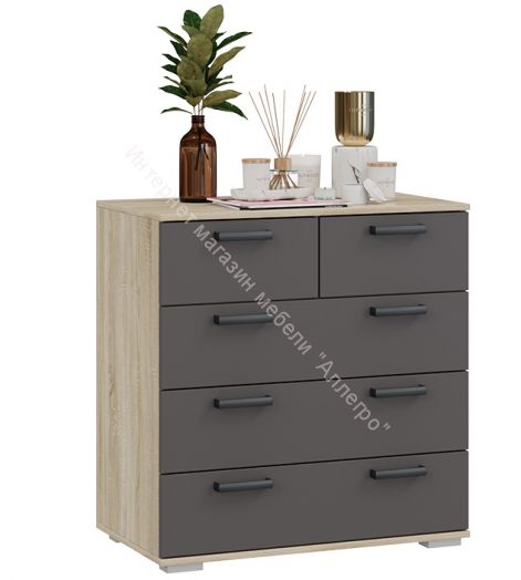 Комод "Квинт" (Антрацит/Дуб сонома)