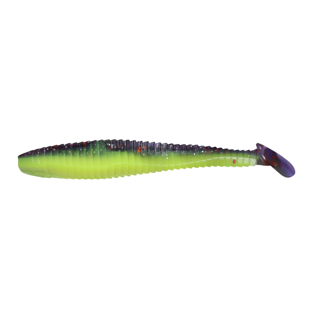 Виброхвост YAMAN PRO Flatter Shad, цвет #26 - Violet Chartreuse