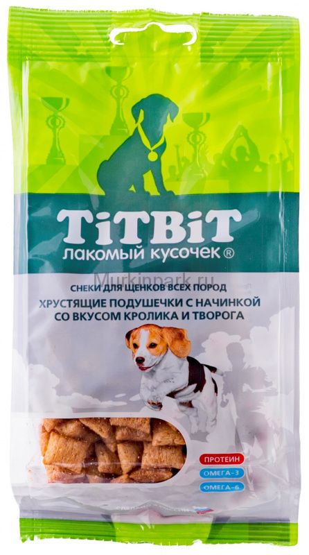 Хрустящие подушечки кролик/творог д/щенков