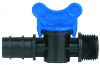Мини кран для многолетней трубки с НР 16x1/2", POELSAN