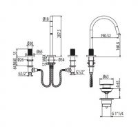 Смеситель для раковины Gattoni Dolce Vita MD MD100/22 схема 2