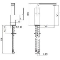 Смеситель для раковины Gattoni Kubik 2557 схема 2