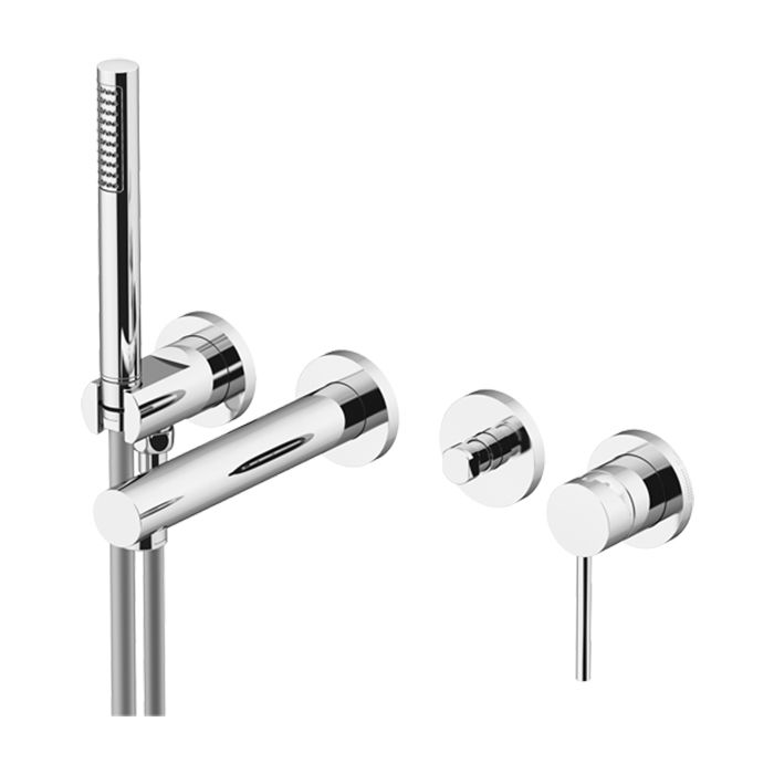 Изображение Смеситель для ванны/душа встраиваемый, на 2 выхода, с душевым комплектом Gattoni Circle One 9005