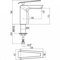 Смеситель для раковины Gattoni Boomerang 4542 схема 2