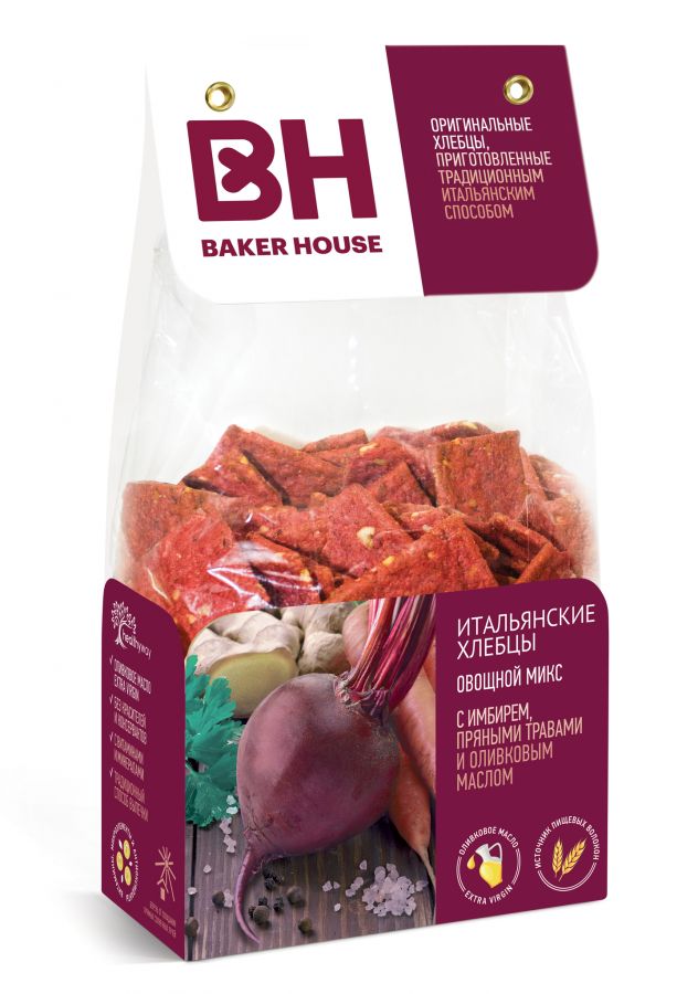 Итальянские хлебцы "овощной микс с имбирем" 250гр