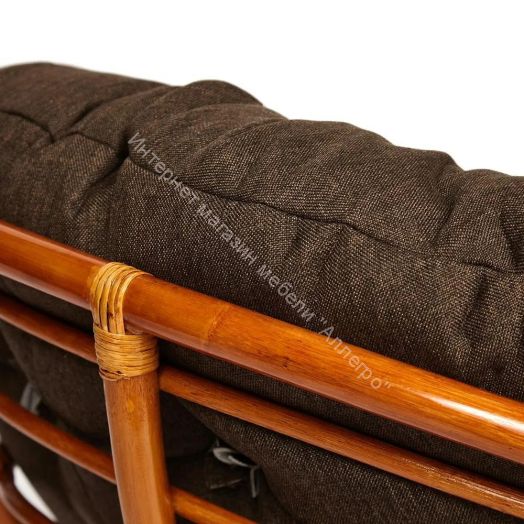 Кресло-качалка "PAPASAN" w 23/01 B / с подушкой / Cognac (коньяк), ткань Коричневый, 3М7-147