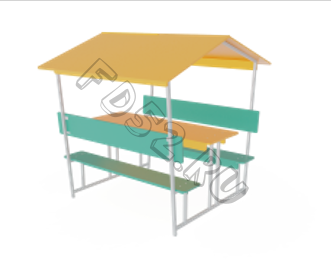 Столик детский с навесом 1940х1220х1700 МФ 04-011