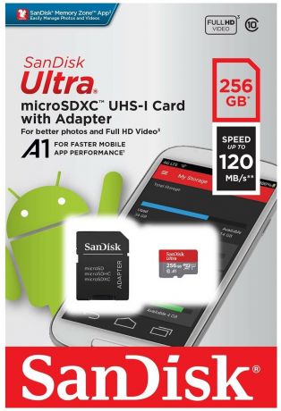 Карта памяти MicroSD SanDisk Ultra 256GB UHS-I