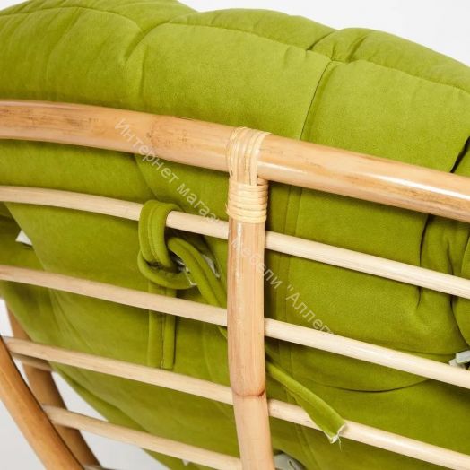 Кресло "PAPASAN ECO" P115-1/SP STD / c подушкой, ремешками / Natural (натуральный), флок Олива, 23