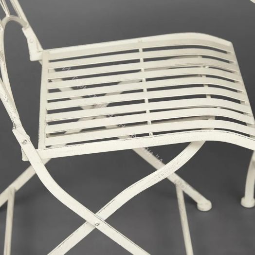 Комплект (стол + 2 стула) Secret de Maison PALLADIO (mod. PL08-8668/8669) металл, белый антик (antique white)