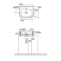 Раковина Kerasan Flo 314101 50x40 см схема 2